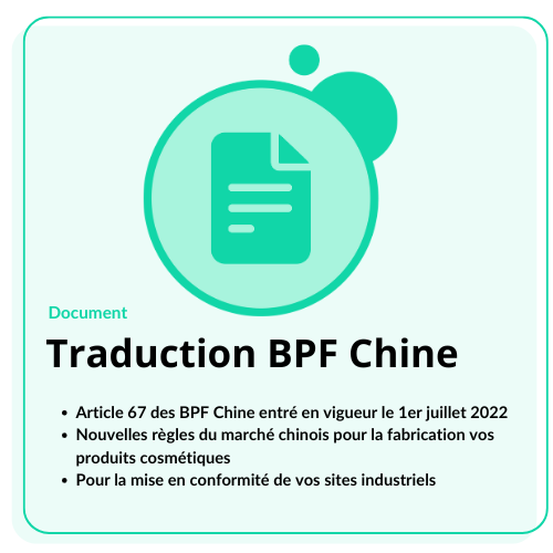 BPF Chine - Formation CSAR IFIS Cosmétique
